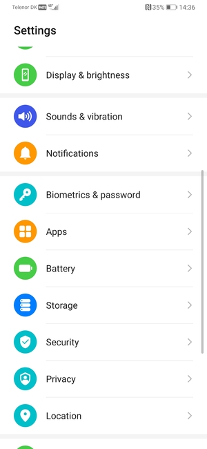 To activate your screen lock, go to the Settings menu and select Biometrics & password