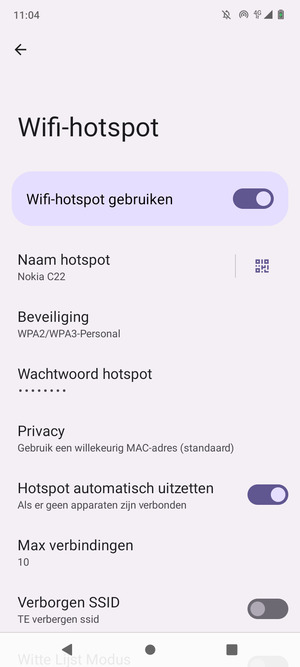 Uw telefoon is nu geïnstalleerd voor gebruik als modem