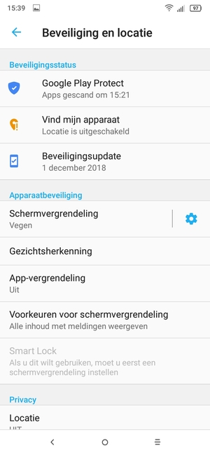 Selecteer Schermvergrendeling