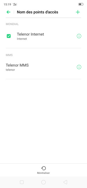 Sélectionnez Réinitialiser