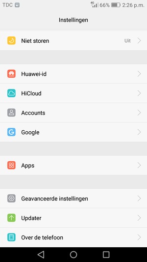 Scroll naar en selecteer Updater