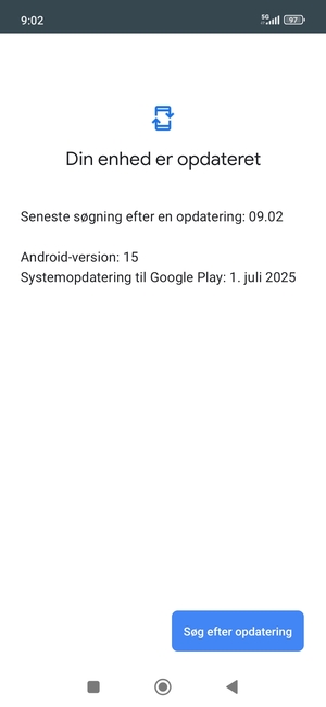Hvis din telefon er opdateret, vil du se følgende skærmbillede
