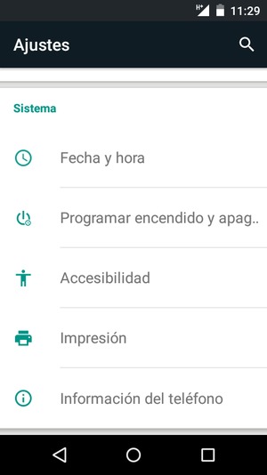 Desplácese y seleccione Información del teléfono