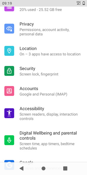 Scroll to and select  Accounts