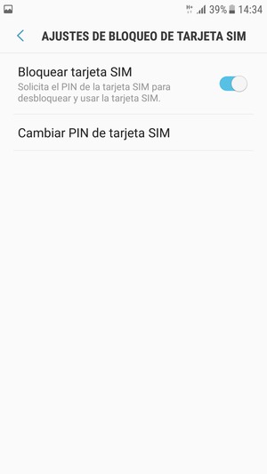 Seleccione Cambiar PIN de tarjata SIM