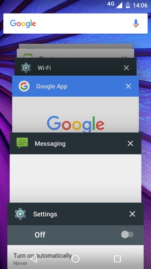 Swipe apps to the right to close them