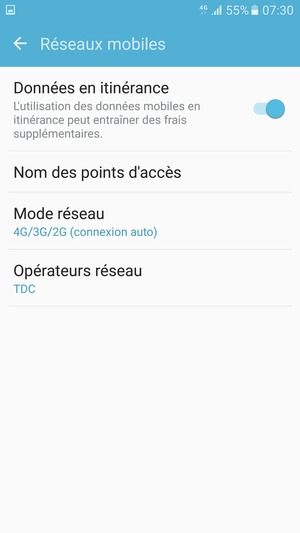 Activer ou désactiver Données en itinérance