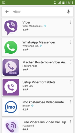 Wählen Sie die App