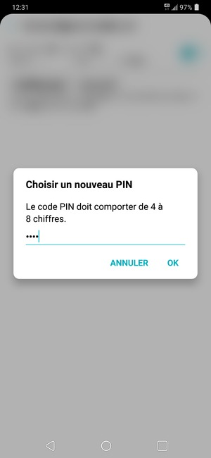 Saisissez votre Nouveau PIN de la carte SIM et sélectionnez OK