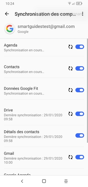 Vos informations seront synchronisées