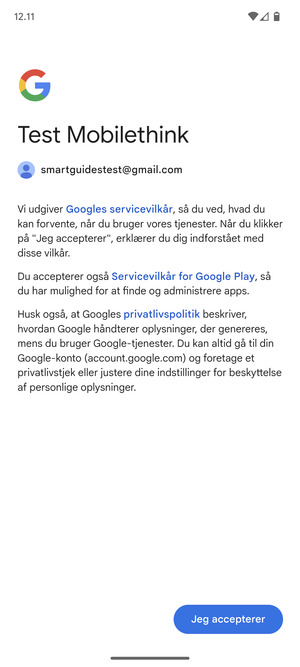 Vælg Jeg accepterer