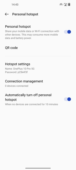 Your phone is now set up for use as a modem
