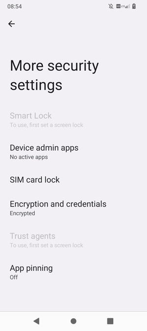 Scroll to and select SIM card lock