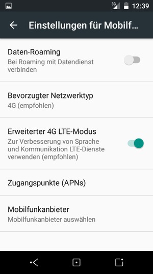 Um das Netzwerk zu wechseln, falls Probleme auftreten, wählen Sie Mobilfunkanbeiter