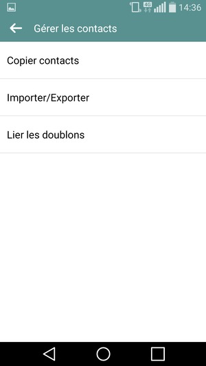 Sélectionnez Importer/Exporter