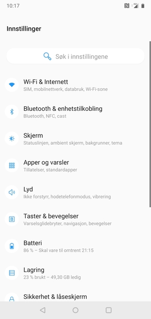 Velg Wi-Fi & Internett