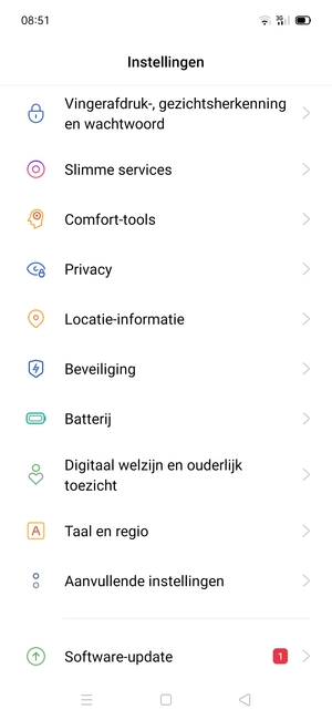 Scroll naar en selecteer Beveiliging