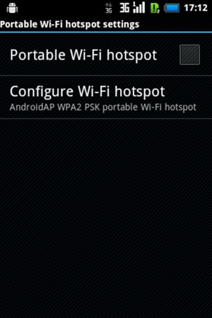 Select Configure Wi-Fi hotspot