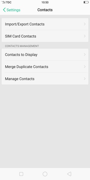 Select SIM Card Contacts