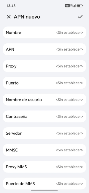 Introduzca la información de Internet