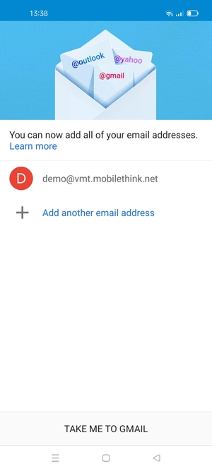 Select TAKE ME TO GMAIL