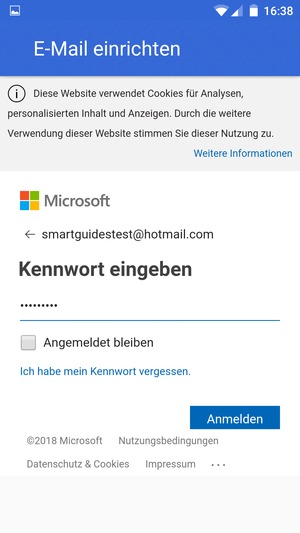 Geben Sie Ihre Passwort ein und wählen Sie Anmelden