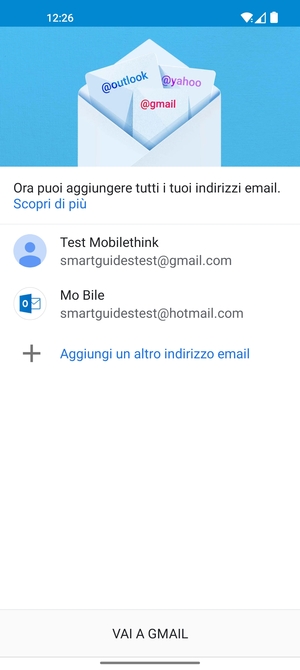 Seleziona VAI A GMAIL