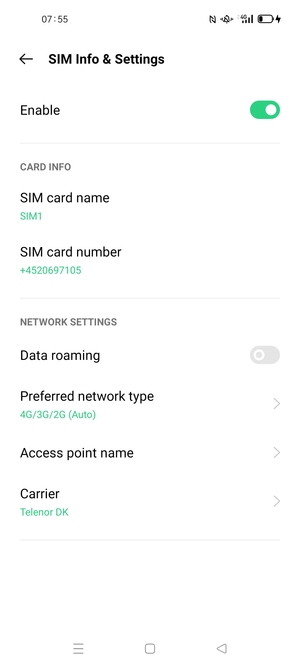 To change network if network problems occur, select Carrier