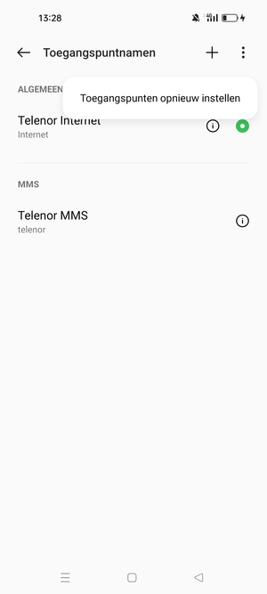 Selecteer Toegangspunten opnieuw instellen