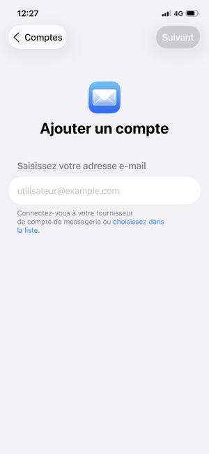 Sélectionnez choississez dans la liste