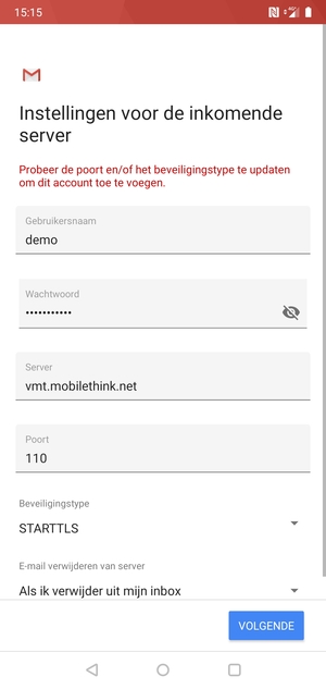 Selecteer Beveiligingstype