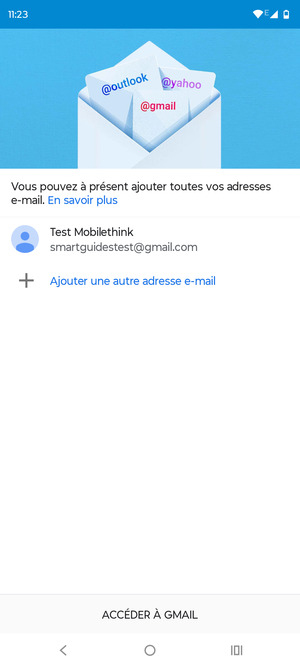 Sélectionnez ACCÉDER À GMAIL