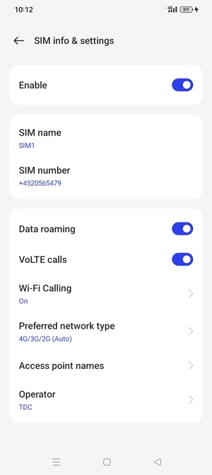Turn Data roaming on or off