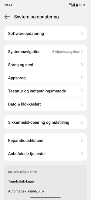 Vælg Softwareopdatering