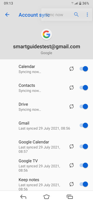 Your information will be synchronised