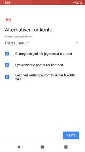Velg NESTE
