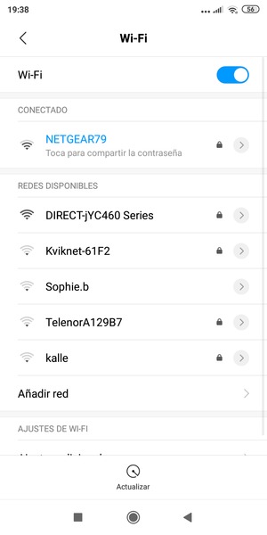 Ahora está conectado a la red Wi-Fi
