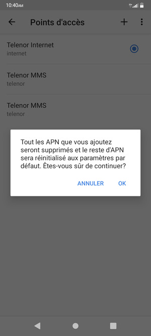 Sélectionnez OK