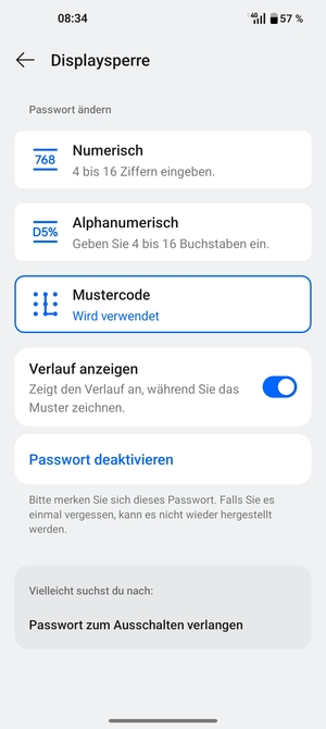 Ihr Handy ist jetzt mit einer Bildschirmsperre gesichert