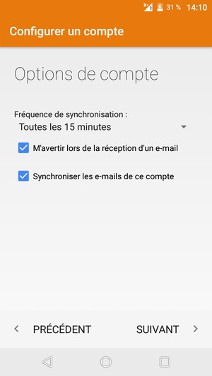Sélectionnez SUIVANT