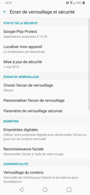 Sélectionnez Choisir l'écran de verrouillage