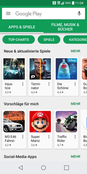 Wählen Sie die Suchleiste