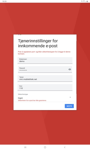 Velg NESTE