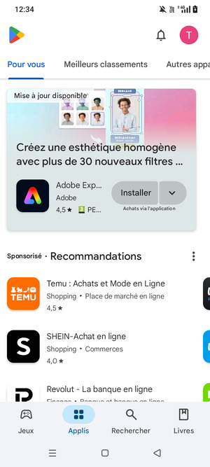 Sélectionnez Rechercher