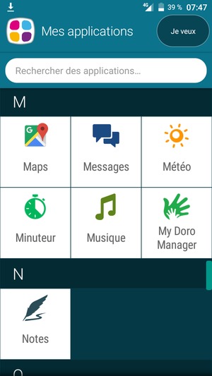 Faites défiler et sélectionnez Messages