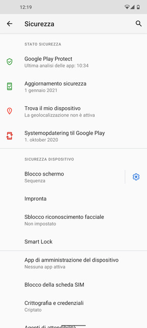 Seleziona Blocco della scheda SIM