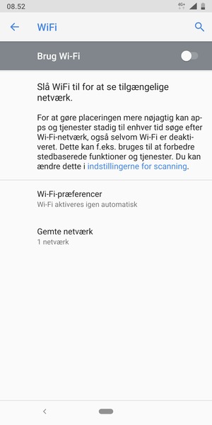 Aktiver Brug Wi-Fi