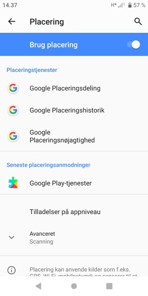 Slå Placering fra