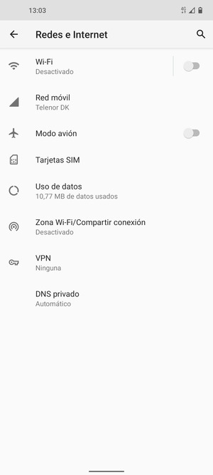 Seleccione Zona Wi-Fi/Compartir conexión