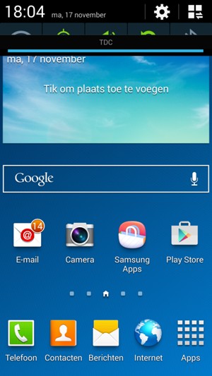 Schuif naar beneden in het bovenste menu